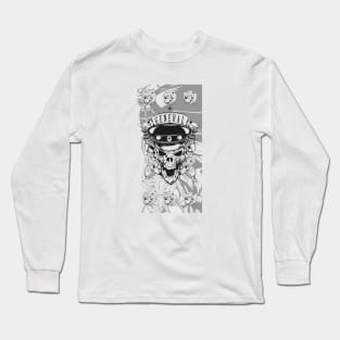 Black on white skull general illustration Long Sleeve T-Shirt